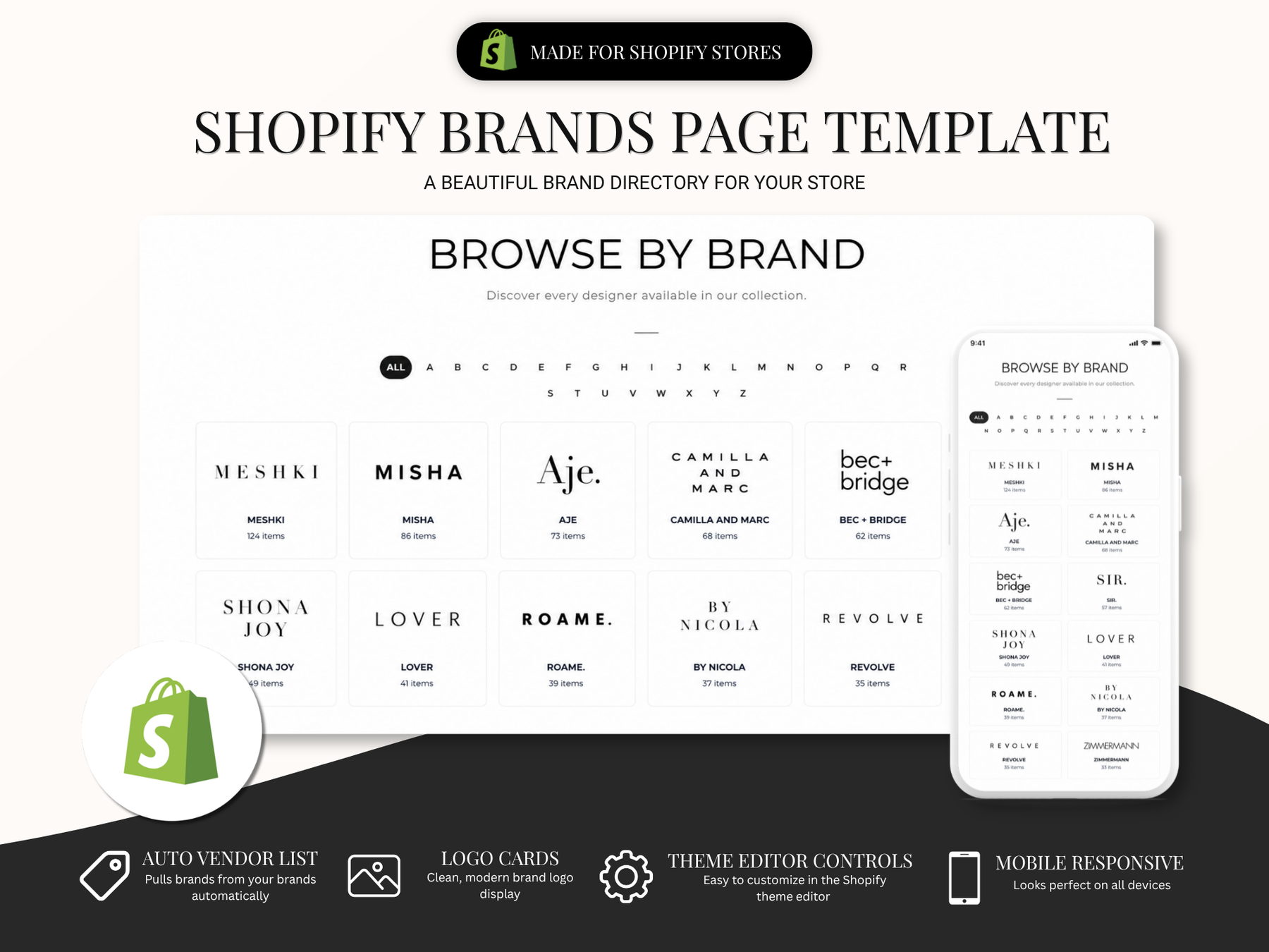 Shopify Template Brands Page